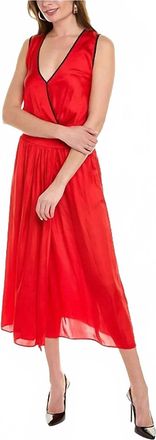 The Kooples Piped Midi Dress In Red