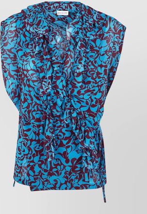 Dries Van Noten clematis blouse abstract ruffles sleeveless top