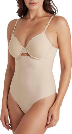 TC Fine Intimates Sleek Essentials High-Waist Thong In Warm Beige