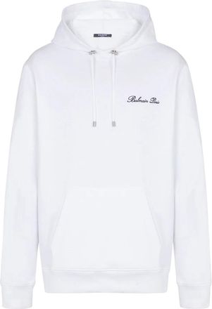 Balmain Handtekening hoodie - Heren - Hoodies - Wit - 2XL - Katoen - Hoodies & sweatvesten
