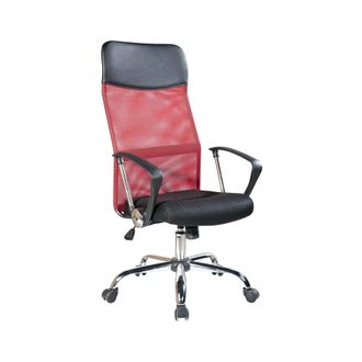 Mobili Rebecca Mobili Rebecca - Rebecca Mobili Sill&oacute;n De Oficina Escritorio Rojo Negro Ruedas 113/123x57,5x58,5