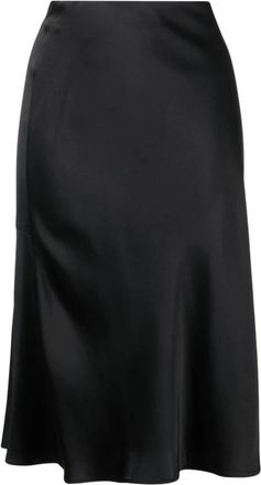 Stella McCartney Midi-rok met gedrapeerd satijnen wikkeleffect - Dames - Midirokken - Zwart - L - Satijn - Rokken