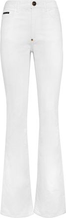 Philipp Plein Denim High wasted flare Skull