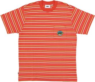 Obey Planet Pocket Tee Korte Mouw T-shirt - Heren - T-shirts - Oranje - L - Katoen - Tops