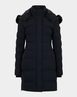 Moose Knuckles Watershed 3 Down Parka with Detachable Hood & Shearling Trim