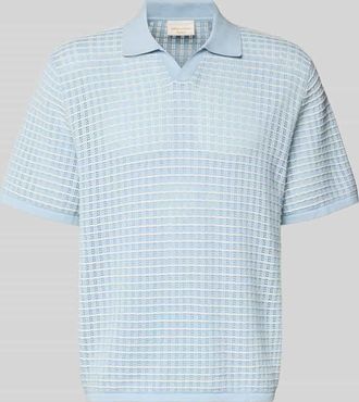 Jack & Jones Jack & Jones Regular Fit Poloshirt mit V-Ausschnitt in Hellblau, Gr&ouml;&szlig;e XXL