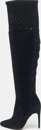 Alexandre Birman Black Suede Over The Knee Boots