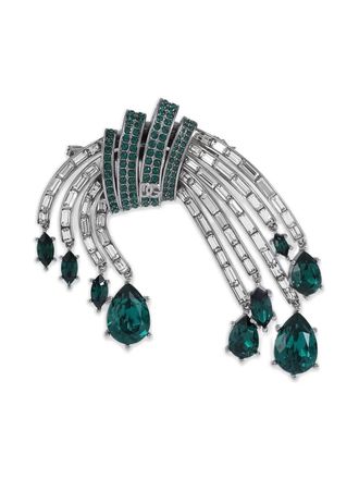 Dolce & Gabbana crystal-embellished brooch - Silver