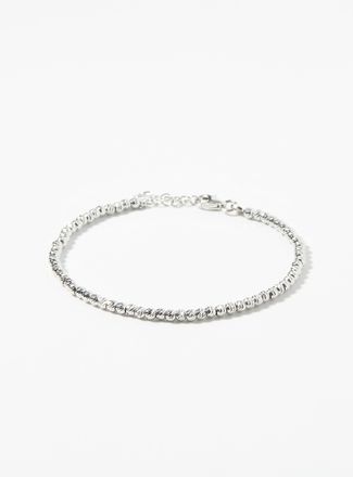 Simons Womens Textured bead silver bracelet