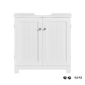 SoBuy Mueble Para Debajo Del Lavabo Armario De Ba&ntilde;o De Suelo Con 1 Estante Y 2 Puertas 60 X 30 X 60 Cm Bzr18-ii-w Sobuy Es