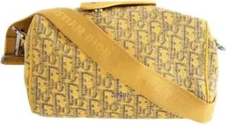 Dior Pre-owned Cross Body Bags, male, Yellow, Size: ONE SIZE Pre-owned Roller Canvas Crossbody Bag