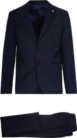 Manuel Ritz Single-Breasted Stretch Viscose Suit With Scalloped Hem
