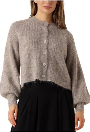 Co'Couture Taupe Rib Cardigan - Dames - Vesten - Beige - XL - Truien & Vesten