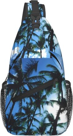 Generic Tropical Island Paradise Palm Trees In The Sky Shoulder Bag Trendy Cross Body Bag Anti Theft Backpack For Cycling Men Women