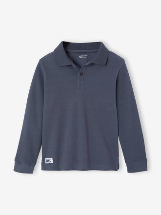 Vertbaudet 2er-Pack Jungen Poloshirts mit langen &Auml;rmeln schieferblau