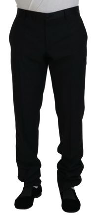 Dolce & Gabbana Mens Classic Fit Trousers Black Wool - Size EU 54 (Mens)