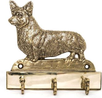 OEM Pembroke Welsh Corgi - Colgador De Llaves Con Perro, Soporte De Lat&oacute;n Para Accesorios De Perros, Elegante Decoraci&oacute;n De Pasillo De Art-dog