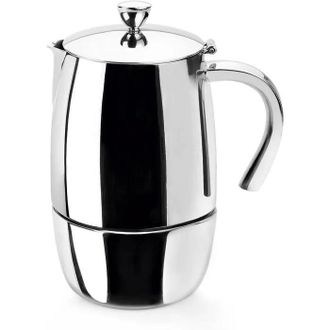 Lacor Cafetera Lacor Luxe Acero Inoxidable 4 Tazas Mango Aislado