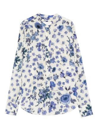 Isabel Marant Rusak floral shirt - women - Silk/Spandex/Elastane - 42 - White