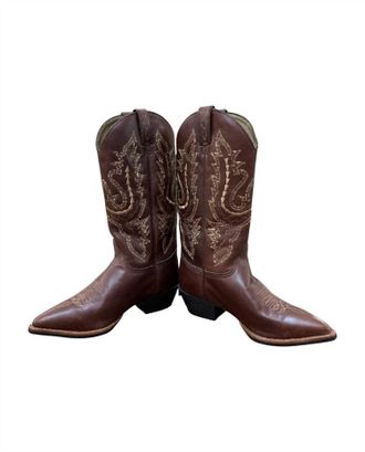 Justin Womens Casual Pointed Toe Boots In Brown