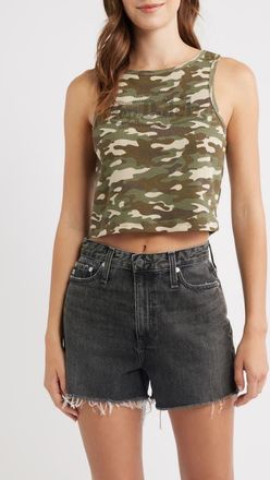 Von Dutch Camo Ribbed Tank in Olive Night Camo at Nordstrom, Size X-Large