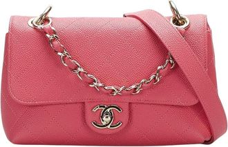 Chanel Pre-owned Matelasse Caviar Satchel Crossbody - Dames - Vintage Schoudertas - Roze - ONE Size - Leer - Vintage