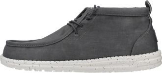 Hey Dude Wally Mid Canvas - Heren - Veterlaarzen - Grijs - 42 EU - Katoen - Schoenen