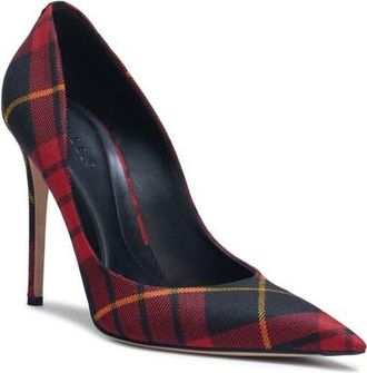 Alexander McQueen Tartan Pointed Toe Pump in Red at Nordstrom, Size 8.5Us
