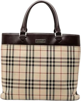 Burberry Pre-owned Tote Bags, female, Brown, Size: ONE SIZE Pre-owned Vintage Leather Tote