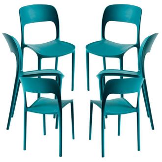 Regalos Miguel Packs Sillas Jard&iacute;n - Pack 6 Sillas Inis - Verde Azulado