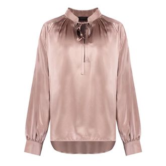 Max Mara Blouses, female, Pink, Size: M Tamigi Silk blouse with bow