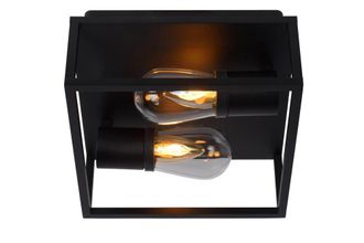 Netlighting Carlyn Modern Flush Ceiling Light Bathroom 2xE14 IP54 Black