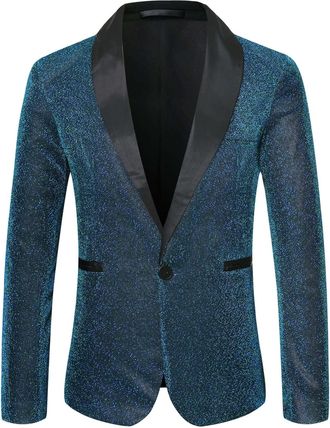 Generic MenS Shiny Sequins Suit Jacket Blazer,Mens Sequin Jacket Glitter,Men Smart Casual Jackets,MenS Business Suit Slim Fit,MenS Evening Suit Slim Fit,MenS 