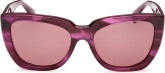 Max Mara Glimpse4 54mm Polarized Cat Eye Sunglasses in Violet/other /Violet at Nordstrom
