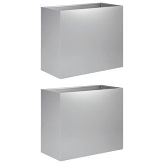 vidaXL Macetero De Jard&iacute;n 2 Uds. Plateado 60 X 30 X 40 Cm Vidaxl