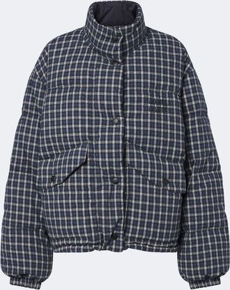 Miu Miu Reversible checked cotton flannel down jacket