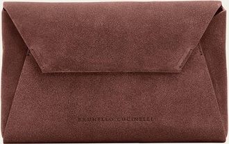 Brunello Cucinelli Suede Envelope Pochette Clutch Bag