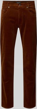 Bugatti Modern Fit Stoffhose mit 5-Pocket-Design in Cognac, Größe 31/32