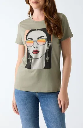 Guess Sunglasses Mood Crewneck T-Shirt in Open Green at Nordstrom, Size X-Small