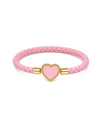 Jean Claude Leather & Stainless Steel Cz Bracelet