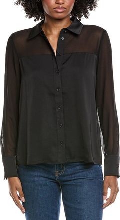 CeCe by Cynthia Steffe Cece Sheer Combo Button Down Blouse