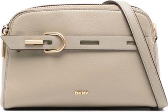 DKNY Dkny, Tassen, Dames, Bruin, ONE Size, Leer, Bruin Leren Crossbody Tas