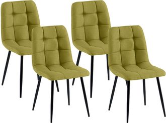 Clp Clp - Lote De 4 Sillas De Comedor Antibes Tela Verde