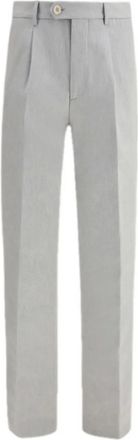 Brunello Cucinelli Pantaloni in lana con tasche a filetto - Grigio