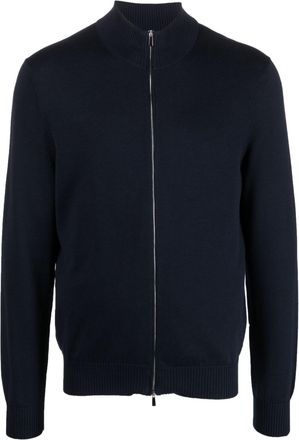 Malo long-sleeve zip-up sweatshirt - men - Cotton - 58 - Blue