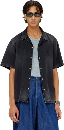 Diesel Denim short-sleeve shirt - Denim Shirts - Man - Black