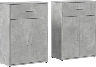 vidaXL Sideboards 2 pcs Concrete Grey 60x30x84 cm Engineered Wood Vidaxl