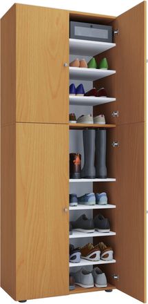 ebuy24 Ebuy24 - Gabinete De Zapato De Madera Vcm Dimensiones: An. 70 X Al. 184 X T. 40 Cm Gabinete Todo Uso 9 Compartimentos 4 Puertas Giratorias - Lona (hay