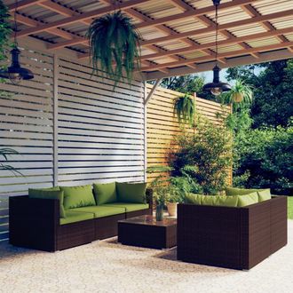 vidaXL 6 Pcs Set Lounge Garden Con Almohada