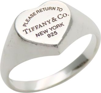 Tiffany & Co. Heart Silver Silver 925 Band Ring (Pre-Owned)